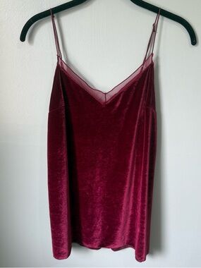 Intimately Free People Burgandy Velvet Cami Size Small